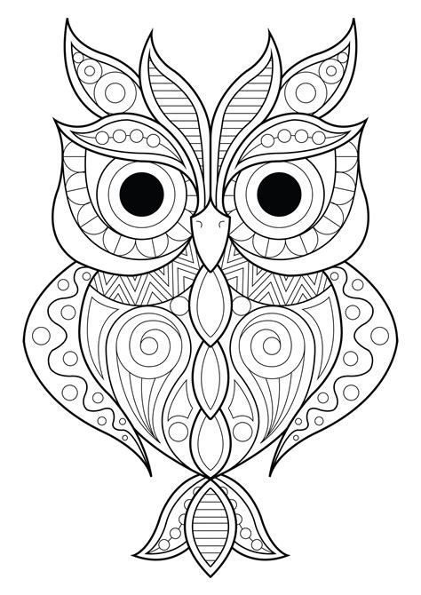 decorative owl owl coloring pages pattern coloring pages mandala