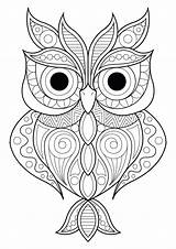Owl Adults Mandala Mandalas Owls Patterns Justcolor sketch template