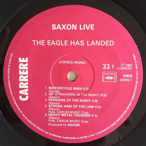 saxon the eagle has landed live 1982 vintage vinyl record etsy