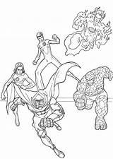 Fantastic Four Coloring Superheroes Pages Printable Fantastiques Coloriage Kb sketch template