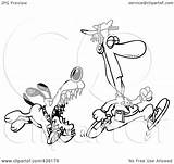 Cartoon Chasing Dog Runner Royalty Outline Illustration Rf Clip sketch template