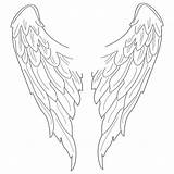 Wings Angel Drawing Easy Coloring Pages Wing Drawings Simple Tattoo Wall Sketch Heart Sticker Angels Printable Print Draw Halo Pencil sketch template