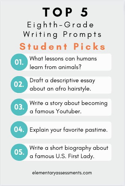 great eighth grade writing prompts