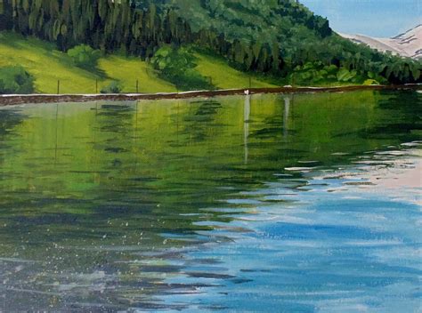 paint reflective water  acrylic  art lessons