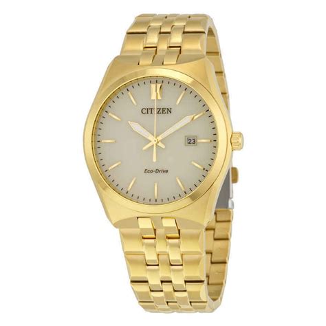citizen eco drive corso gold tone men s wrist watch model bm7332 53p
