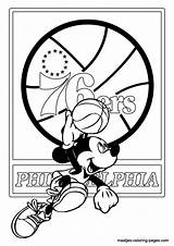 Coloring 76ers Pages Philadelphia Mickey Mouse Nba Basketball Book Print Browser Window sketch template
