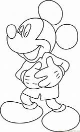 Mickey Mouse Coloring Cute Pages Color Coloringpages101 Online Cartoon sketch template