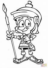 Roman Coloring Pages Soldier Cartoon Drawing Rome Spear Gladiator Printable Ancient Clipart Brutus Shield Print Colouring Color Sheets Pdf Dot sketch template