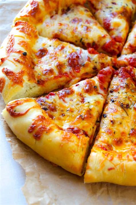 cheesy pizza crust layers  happiness
