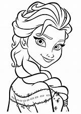 Elsa Coloring Frozen Pages Face Color Printable Getcolorings sketch template