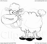 Sheep Outline Coloring Clipart Happy Royalty Illustration Rf Yayayoyo sketch template