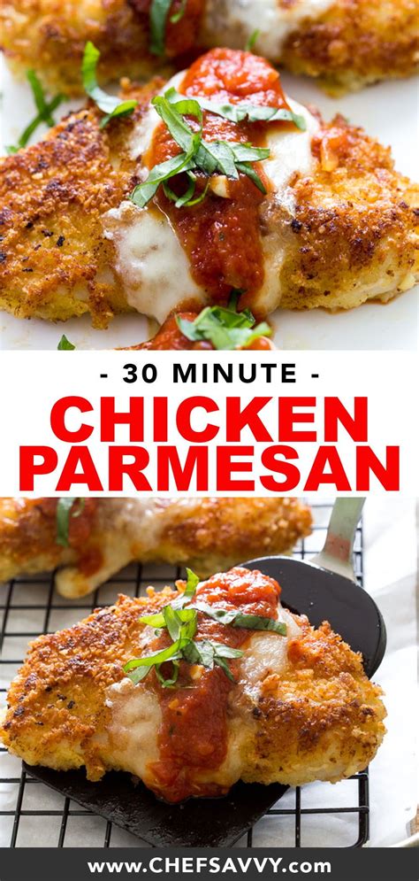 chicken parmesan  minutes chef savvy recipe easy