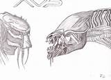 Alien Predator Vs Facehugger Sketch Pages Deviantart Coloring Template Paintingvalley sketch template