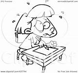 Test Taking Girl School Stressed Clip Toonaday Outline Illustration Royalty Rf Ron Leishman Clipart 2021 sketch template