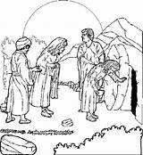 Jezus Opstanding Kleurplaat Graf Leeg sketch template