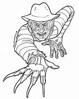 Horror Halloween Krueger sketch template