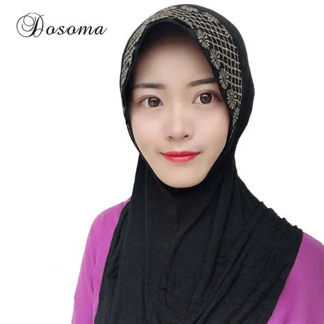 muslim scarf hollw floral printing women face cover hijab cap islamic