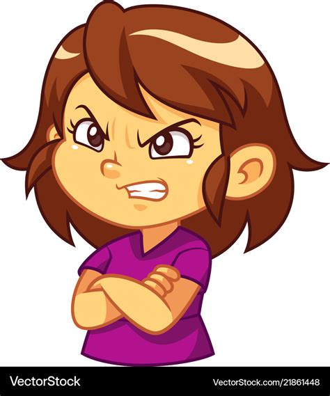 angry girl expression royalty  vector image