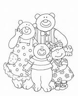 Bears Goldilocks Three Coloring Pages Drawing Bear Digi Printable Preschool Stamps Print Template Colouring Color Dearie Dolls Story Little Sheets sketch template