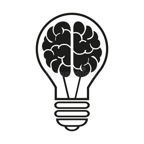 light bulb   brain icon vector illustration eps stock vector