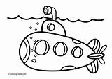 Submarine Coloring Pages Transportation Kids Printable Habitat Ocean sketch template
