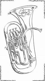 Euphonium Instrument Antistress Tuba Musik sketch template