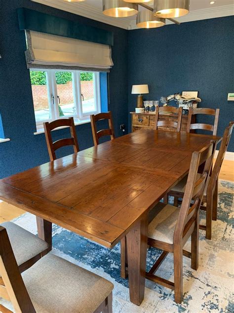 seater wooden dining table  chairs  potters bar hertfordshire