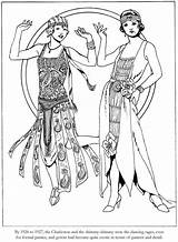 Coloring Pages 1920s Roaring Twenties Book Colouring Flapper Fashion Dover Vintage Publications Books Sheets Welcome Doverpublications 20s Coloriage Fashions Color sketch template