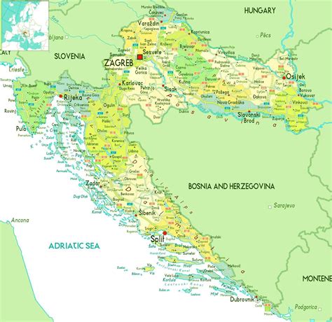 detailed map  croatia