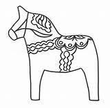Dala Swedish Horse Coloring Embroidery Folk Pattern Pages sketch template