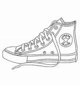 Converse Shoes Shoe Chucks Coloring Pages Color Sneakers Drawing Printable Star High Top Visit Chuck sketch template