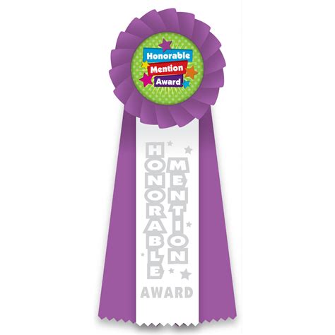 Rosette Ribbon With Button Insert Honorable Mention