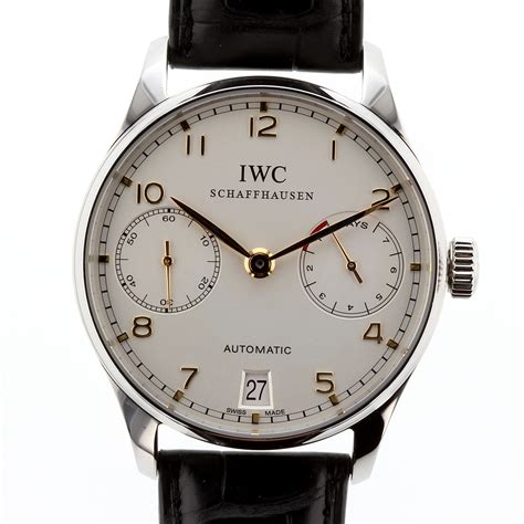 iwc portuguese automatic  day power reserve steel mens  iw