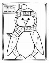 Math Color Number Christmas Subtraction Winter Activities 2nd Worksheets Coloring Pages Penguin Holiday Teacherspayteachers 1st Choose Board sketch template