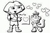 Coloring Dora Pages Boots Valentines Valentine Library Clipart Character sketch template