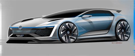 volkswagen golf gte sport concept design sketch car body design