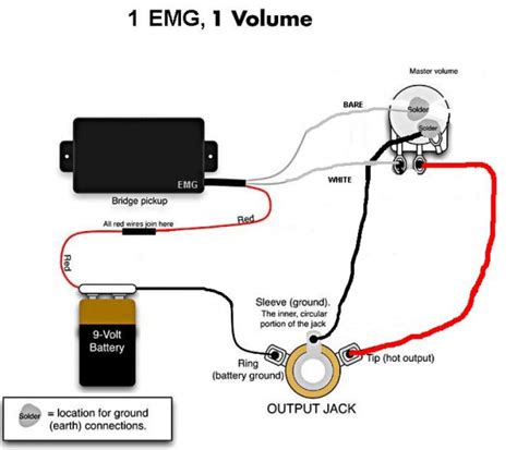guitar active emg  pickup wiring