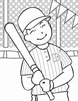 Coloring Baseball Pages Kids Printable sketch template