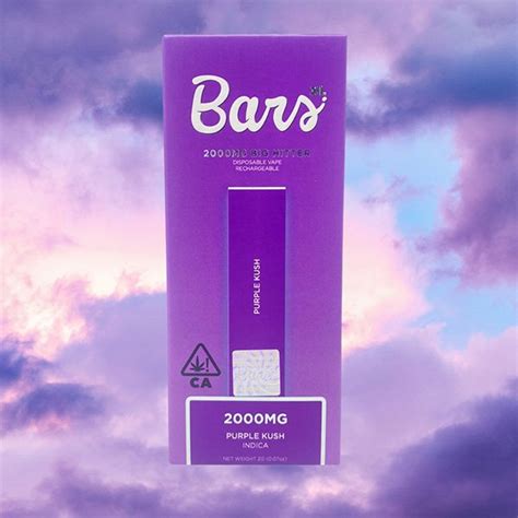 bars xl purple kush disposable cartridge marijuana delivery