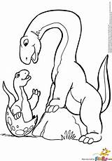 Coloring Baby Brachiosaurus Dinosaur Pages Kids Printable Cute Sheets sketch template