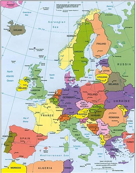 labeled map  europe