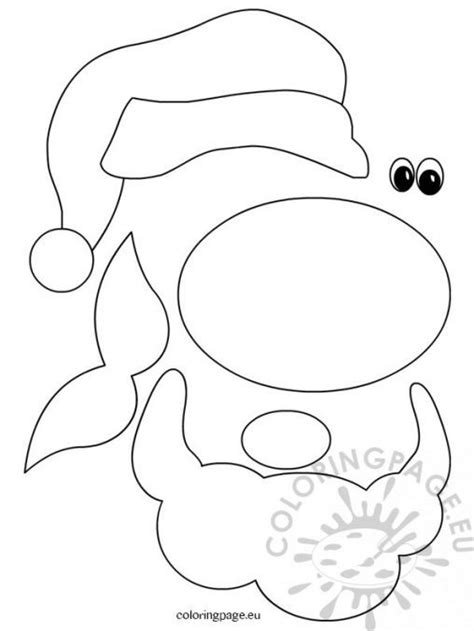 santa claus template face coloring page