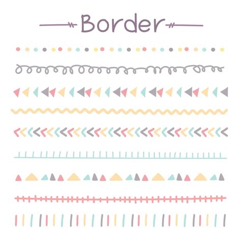 premium vector set  colorful doodle borders