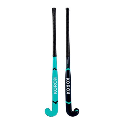 korok hockeystick voor volwassenen occasioneel houtglasvezel fh blauwturquoise decathlonnl