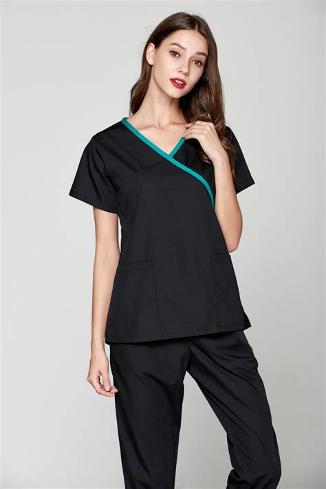 2018 autumn women s medical black scrubs ladies short sleeve scrub