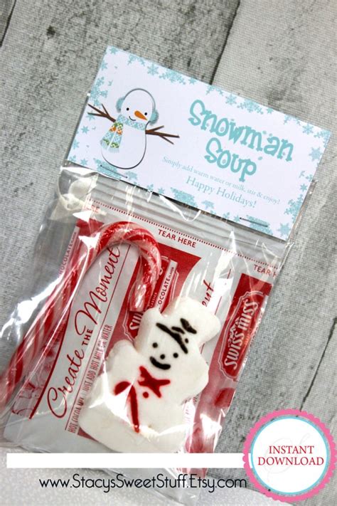 diy printable bag topper snowman soup  stacys sweet stuff catch