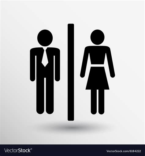 man woman restroom sign icon button logo symbol vector image