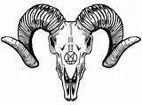 Aries Pentagram Sheep Widder Idea Skeleton Pentagramm Caveira Freundschaft Tatuagem Schädel sketch template