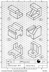 Isometric Drawing Orthographic Exercises Worksheets Drawings Projection Autocad Engineering Dibujo Sketch Technical Paper Grid Isometrico Worksheet 3d Views Pdf Tecnico sketch template