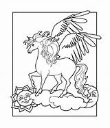 Pegasus Coloring Pages Kids Printable Coloring4free Clouds Color Moon Sun Books Horse Colouring Popular Choose Board Print sketch template